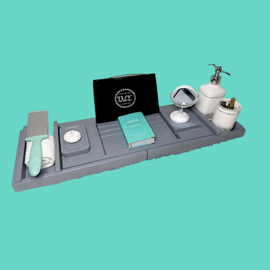 Cloud 9 Grey Signature Bath Caddy: Your Personal Oasis Awaits